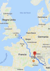 Percorso da Annecy a Calais