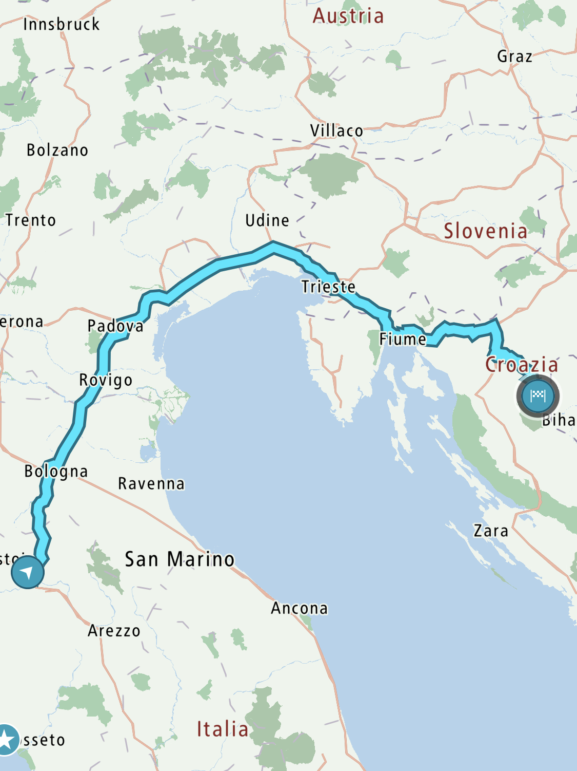 Percorso del primo giorno