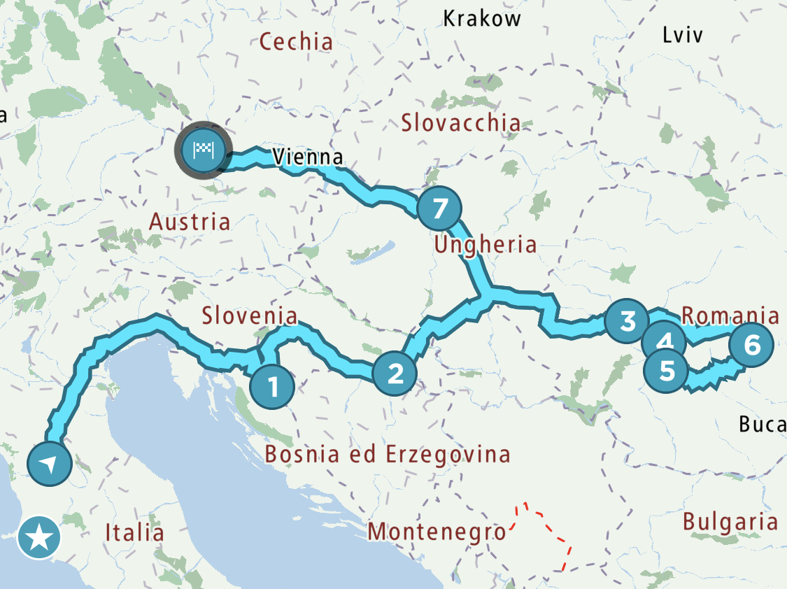 Percorso dopo Budapest